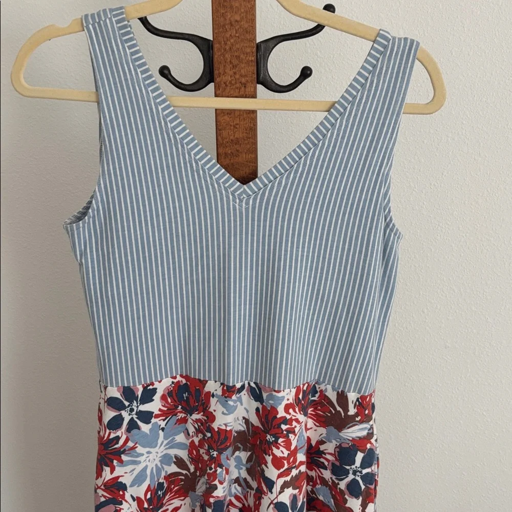 Pact Blue and Red Floral Midi Dress - Picture 5 of 9